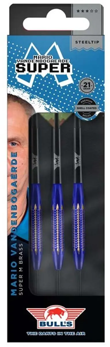 Bull's Mario Vandenbogaerde Dartpijlen Shell Coated Brass 21g - 3 Stuks