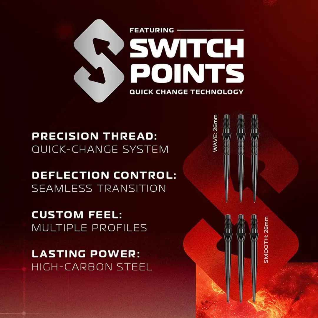 Winmau Fornax Parallel Switch Point 90% Dartpijlen - 3 Stuks