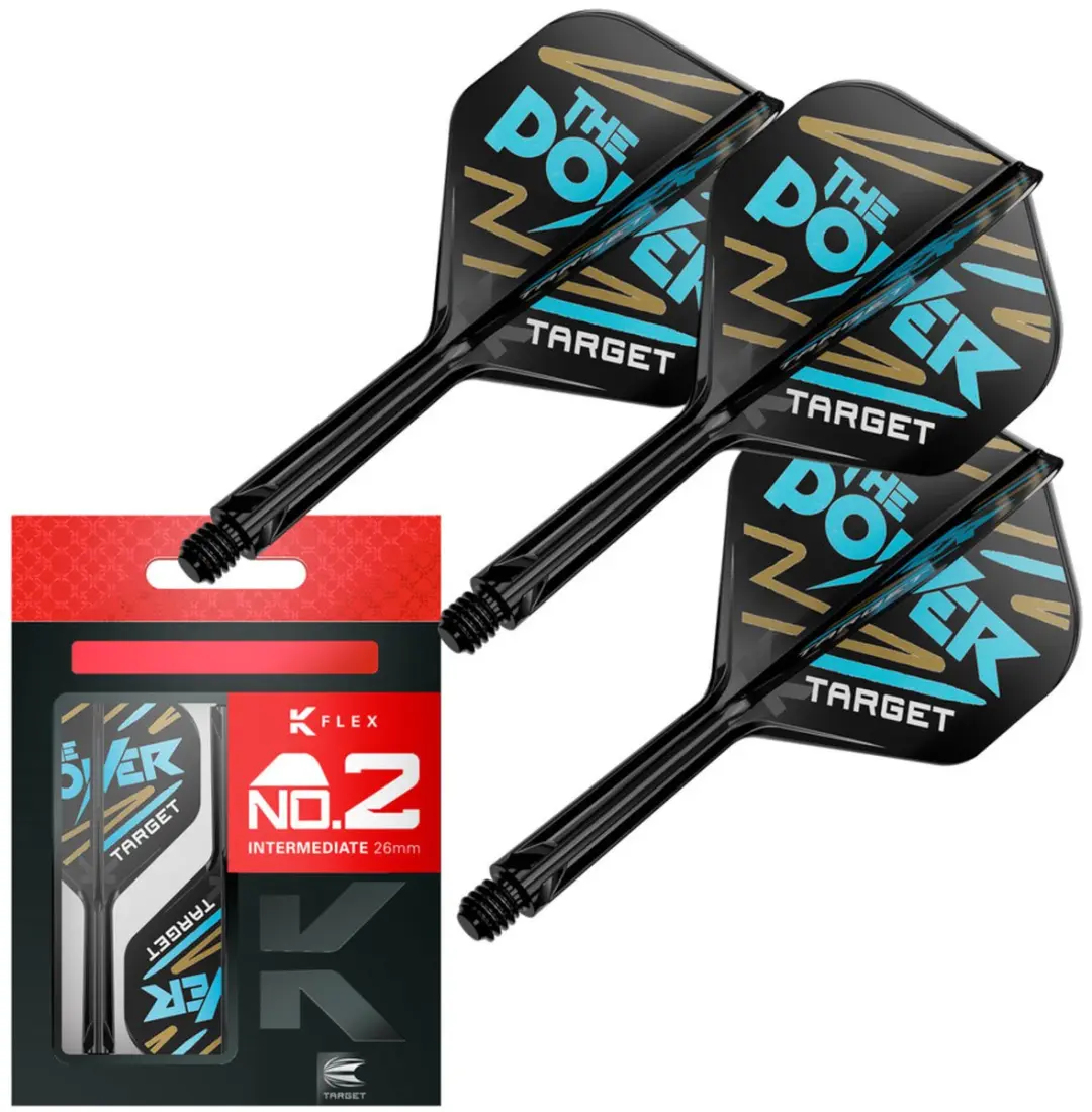Target K-Flex Phil Taylor NO2 Dart Flights - Blauw/Zwart - 3 Stuks