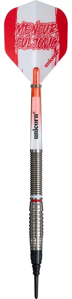 Unicorn Mensur Suljovic 80% Soft Tip Darts - 3 Stuks - Zilver