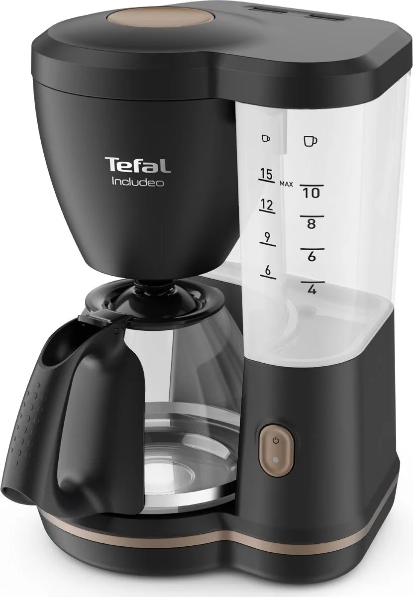 Tefal Includeo CM5338 Filter Koffiezetapparaat 1000W - 15 Koppen Zwart