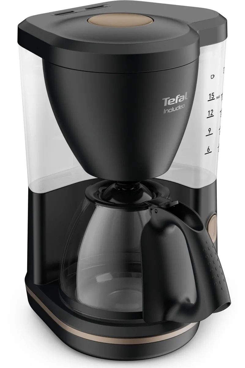 Tefal Includeo CM5338 Filter Koffiezetapparaat 1000W - 15 Koppen Zwart