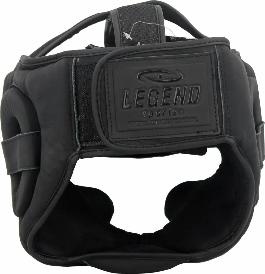 Legend Hoofdbeschermer Leder PRO Mat Zwart - L