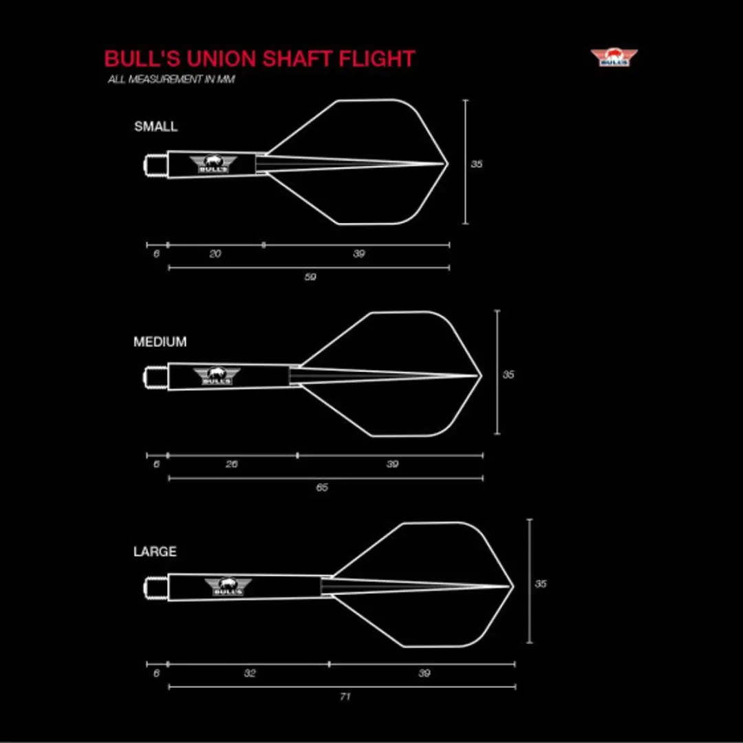 Bull's Union Flight System No.2 BU-51904 - 3 Stuks - Wit Small