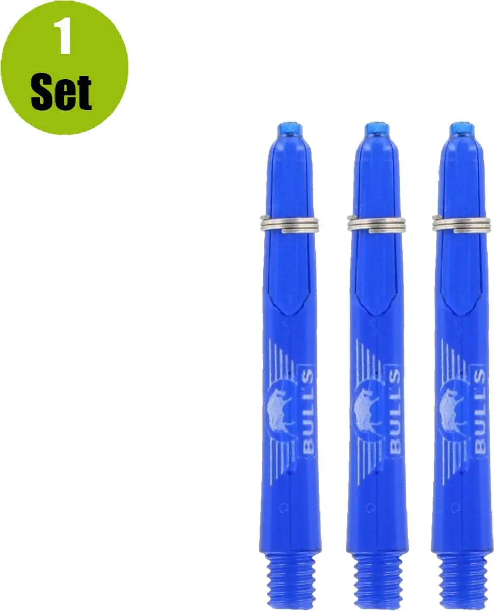 Bull's Nylon Glowlite Blauwe Dart Shafts BU-55431 - 3 Stuks