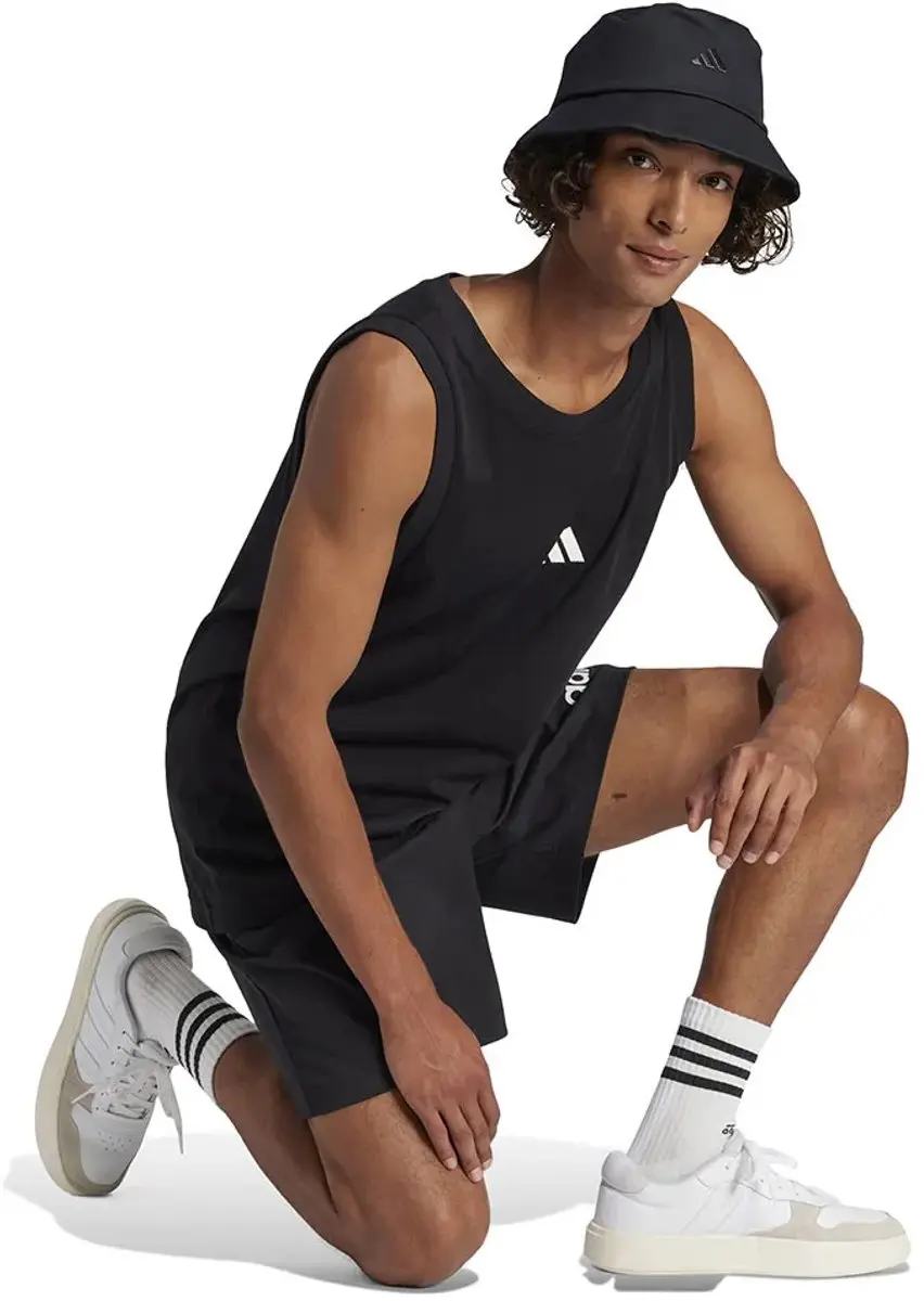 adidas Essentials Small Logo Mouwloos T-shirt - Zwart XL