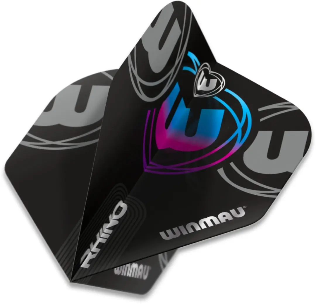 Winmau Rhino Extra Thick Logo Gradient Blue V1 Dart Flights - 3 Stuks