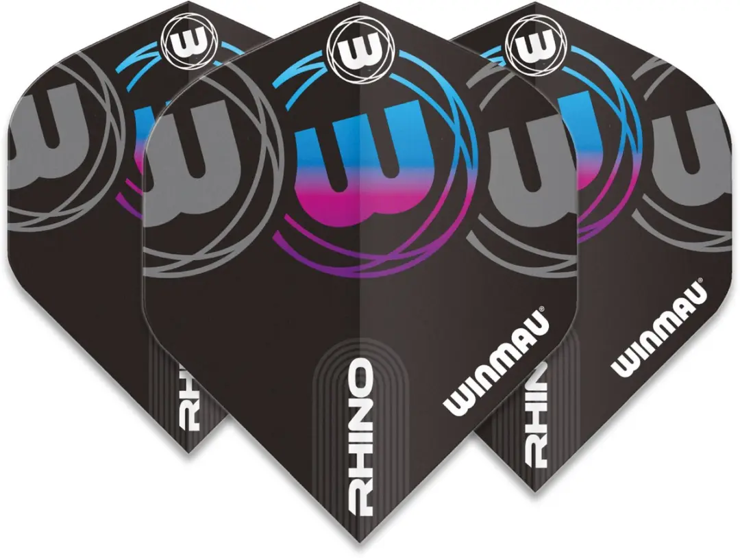 Winmau Rhino Extra Thick Logo Gradient Blue V1 Dart Flights - 3 Stuks