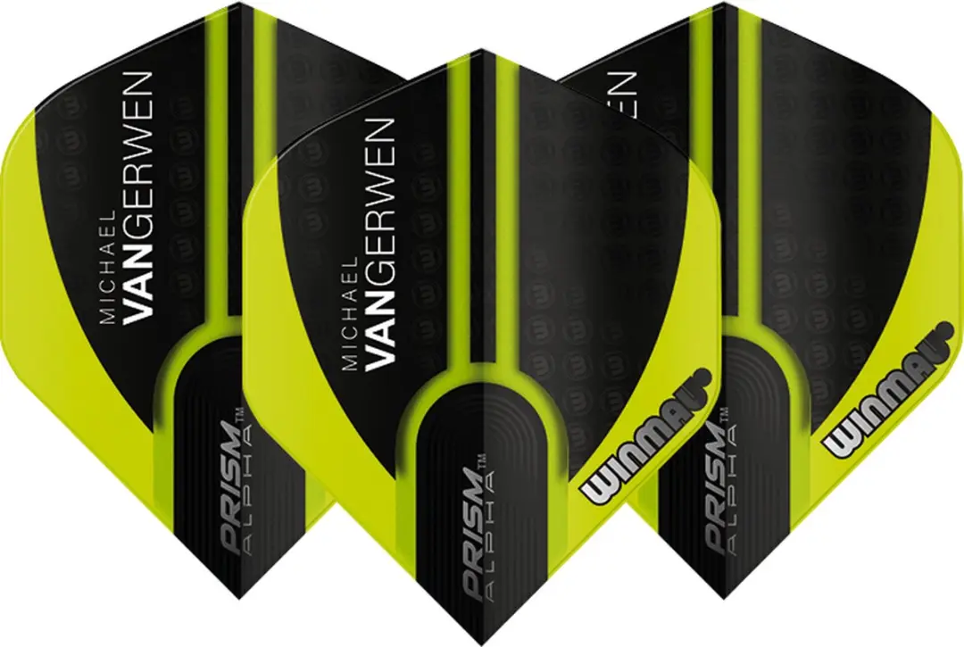 Winmau Michael van Gerwen Prism Alpha Dart Flights - 3 Stuks - Zwart/Groen
