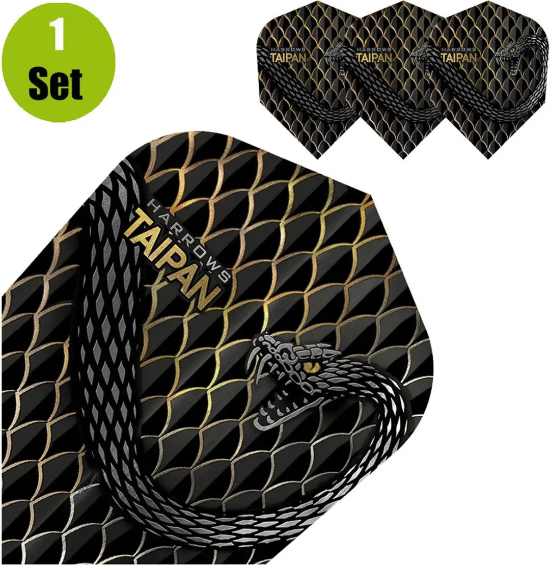 Harrows Taipan Gold Dart Flights FB2300 - 3 Stuks - Zwart