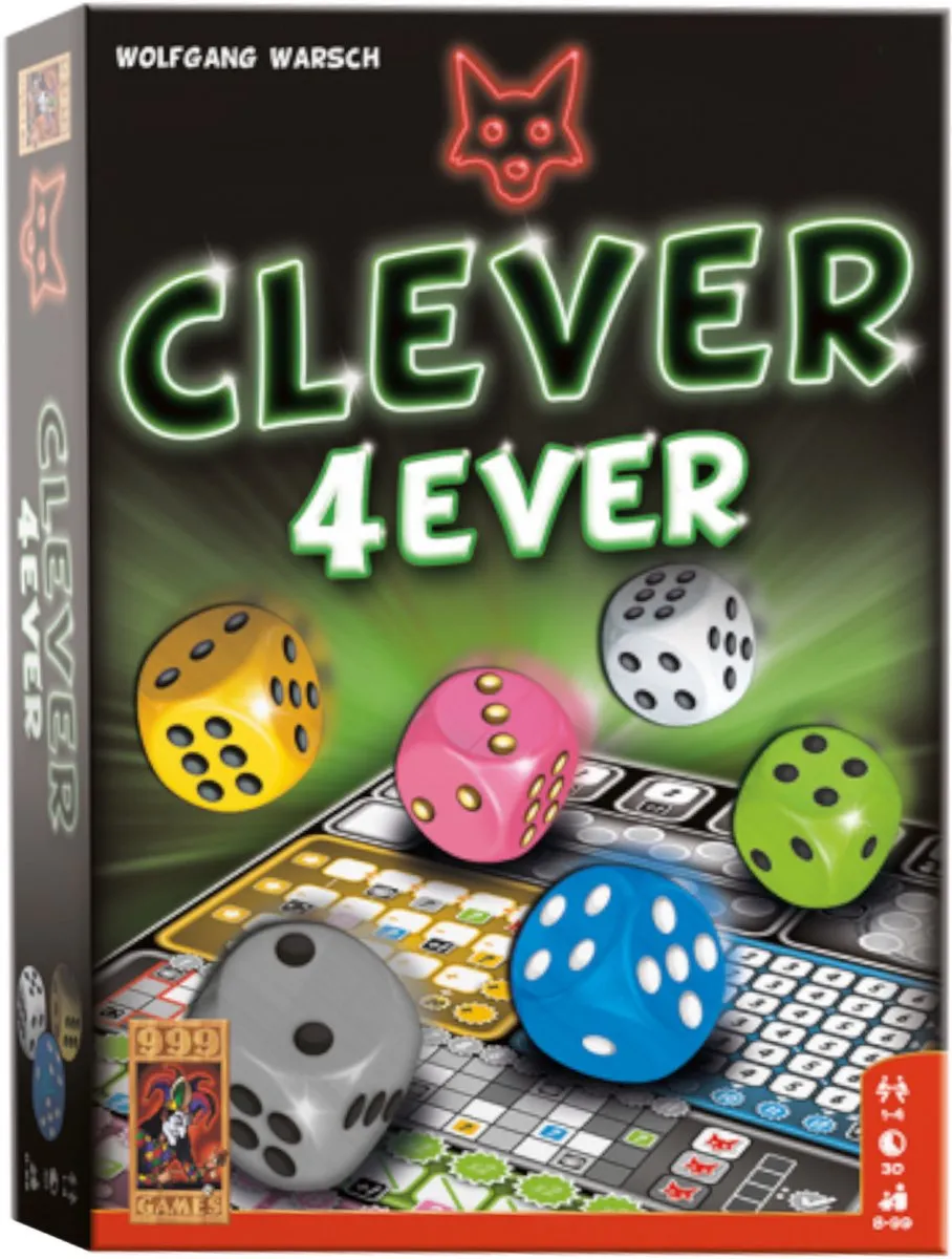 999 Games Clever 4Ever Dobbelspel - 4 Spelers - Multikleur