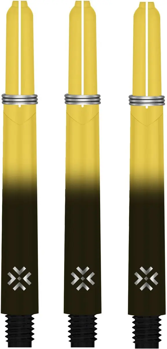 Bullet Shafts 48mm - Zwart/Geel - 3 Stuks