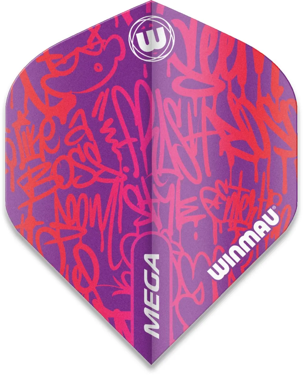 Winmau Mega Standard Graphic Dartvleugels - Roze - 3 Stuks