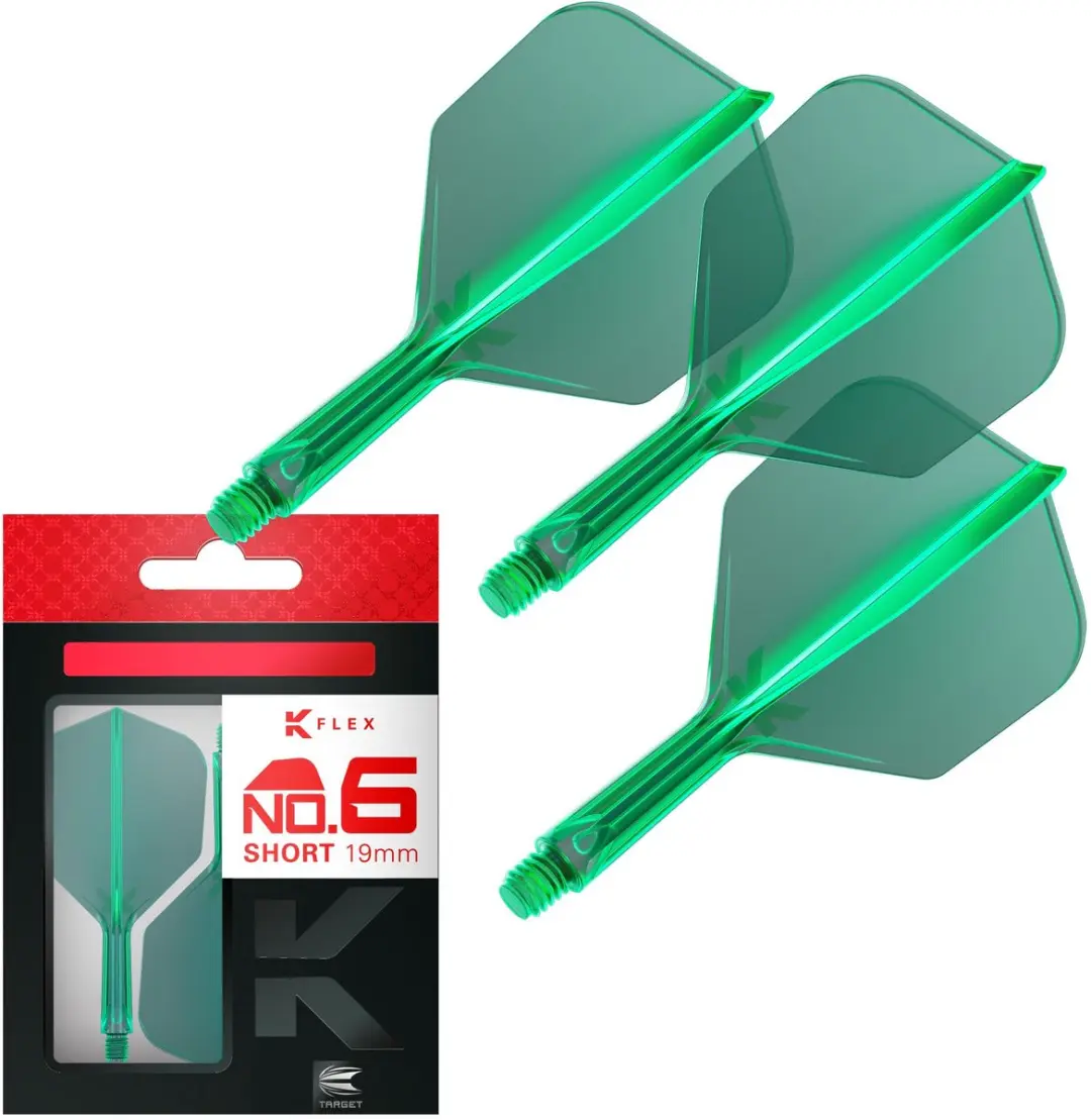 Target K-Flex Green NO6 Dart Flights 19mm - 1 Stuk