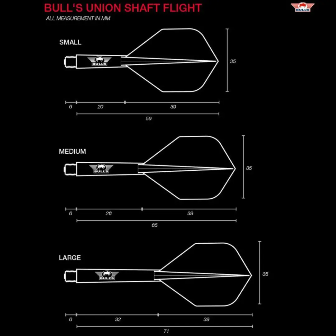 Bull's Union Flight System No.2 Wit Large - 3 Stuks