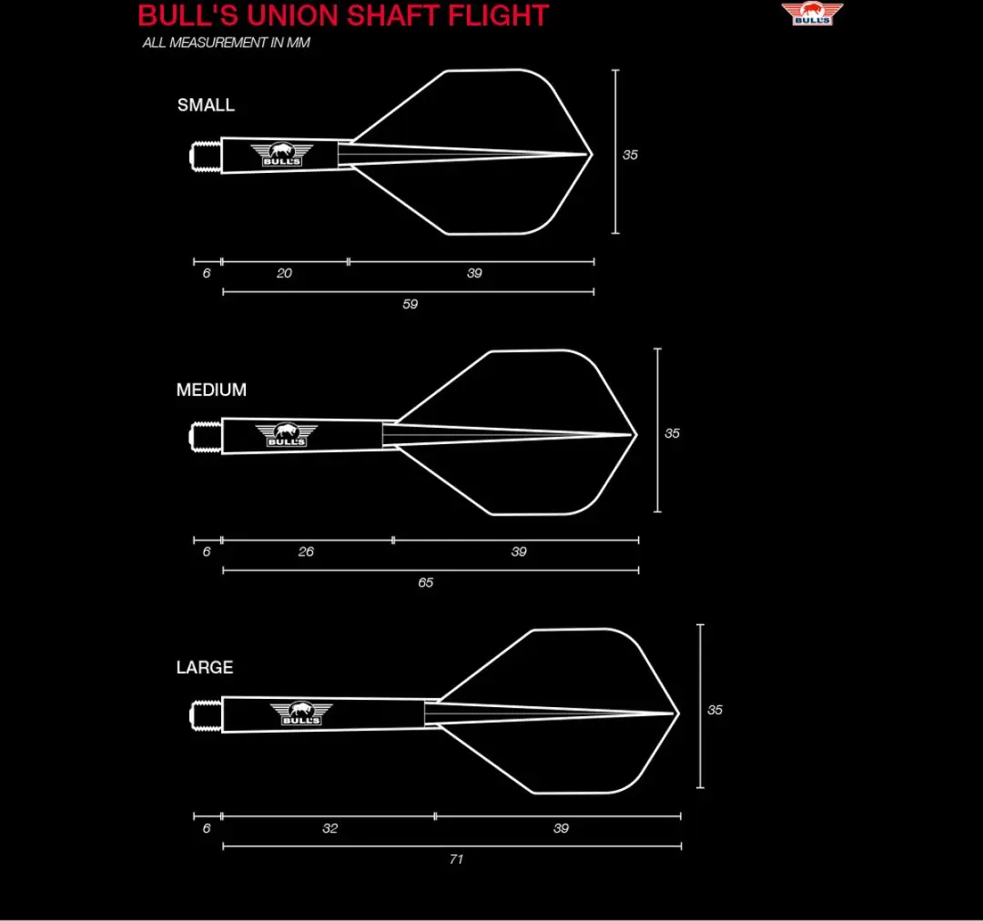 Bull's Union Flight System No.2 Wit Large - 3 Stuks