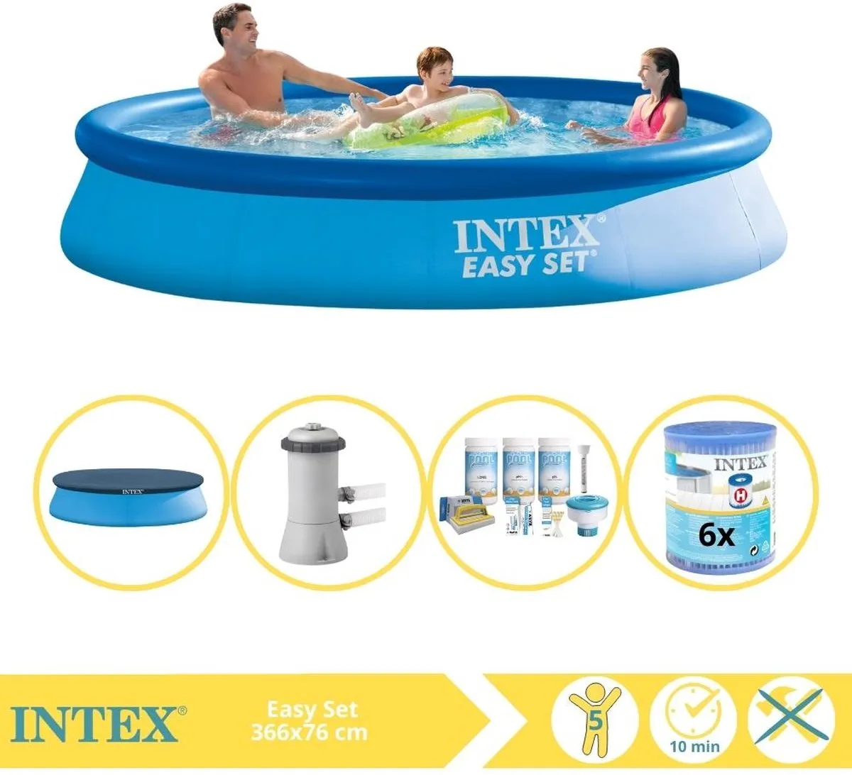 Intex Easy Set 28130NP Opblaaszwembad 366x76cm