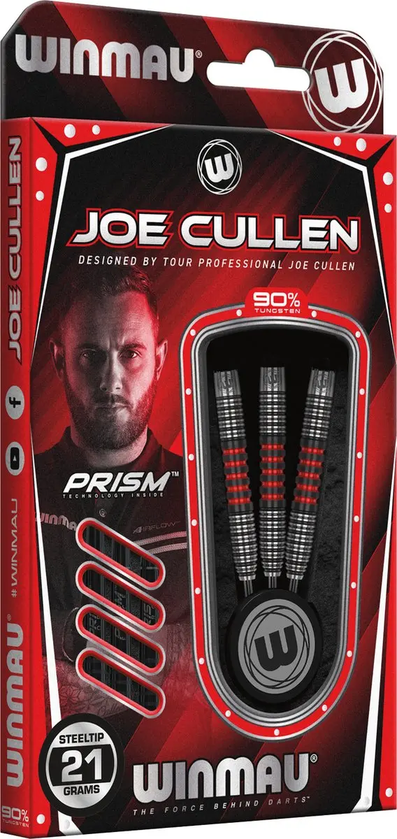 Winmau Joe Cullen 90% Dartpijlen - 3 Stuks - Zwart