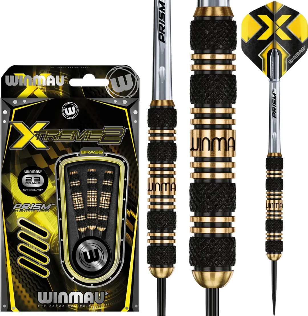 Winmau Xtreme2 Dartpijlen - 3 Stuks - Zwart/Geel - afbeelding 5 van 6