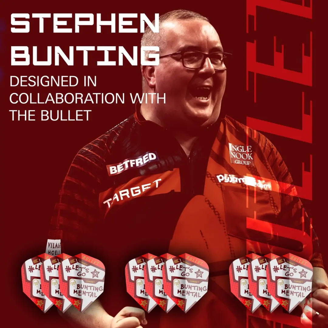Target Stephen Bunting Pro Ultra 3 Dart Flights - Rood/Wit