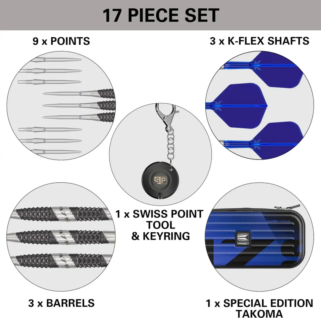 Target Darts 975 Ultra Marine Steel Tip Set 3 Stuks - 97.5% Tungsten - 22G