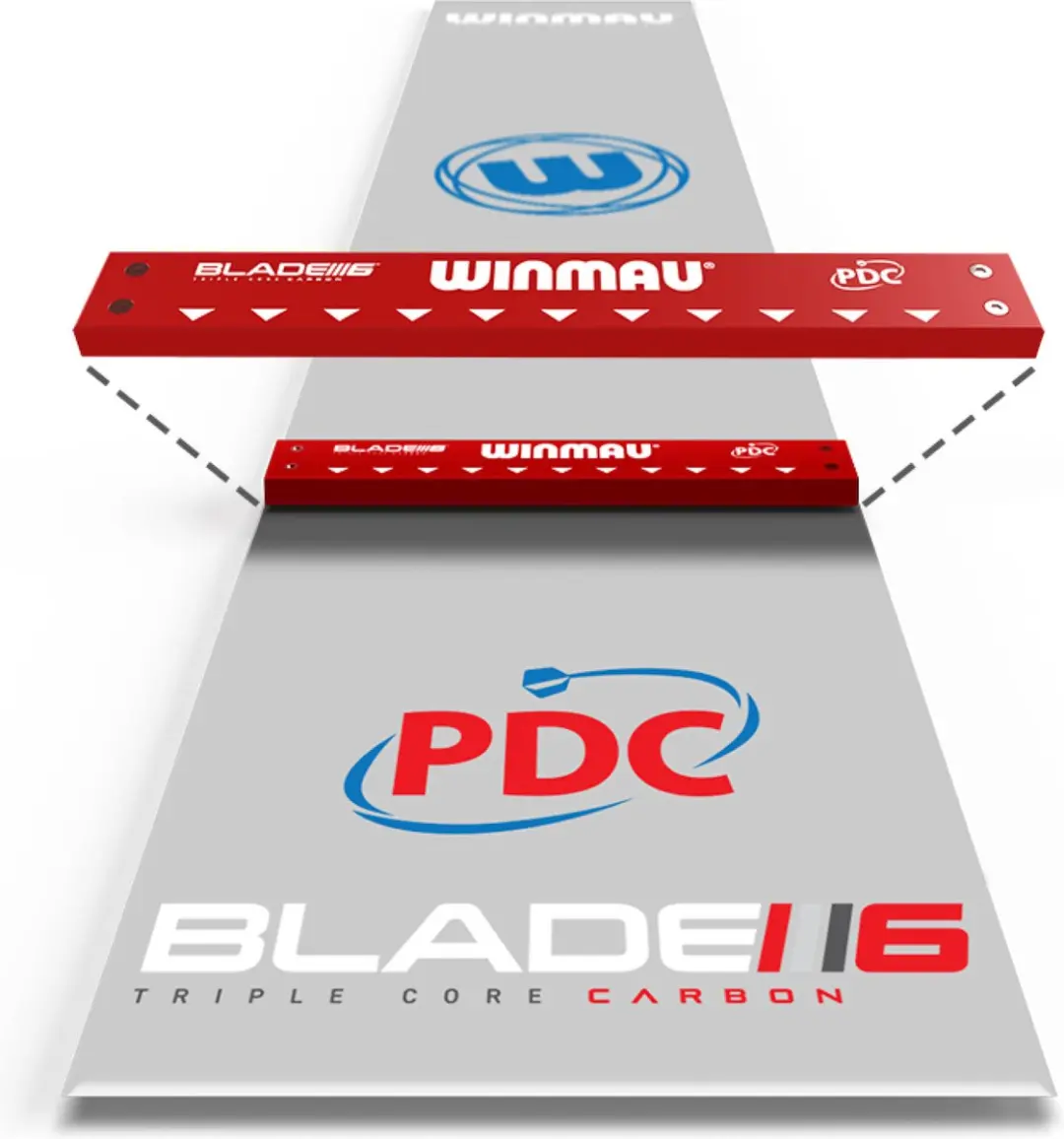 Winmau Clearzone Dartmat Transparant PVC - Rood