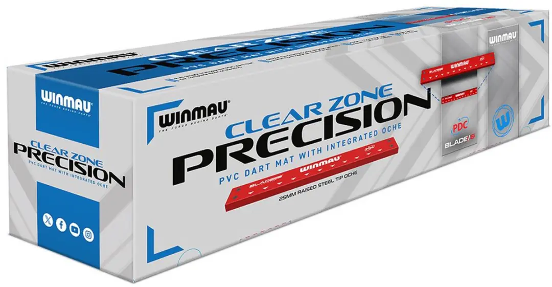 Winmau Clearzone Dartmat Transparant PVC - Rood