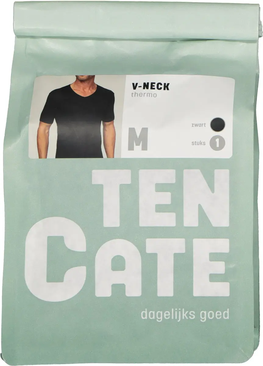 Ten Cate Thermo T-shirt V-hals Heren XL - Zwart