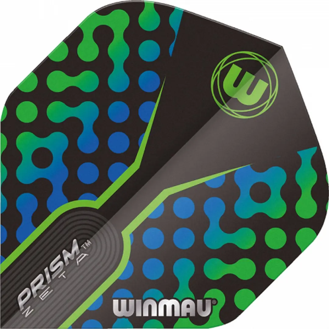 Winmau Prism Zeta Dart Flights - 3 Stuks - Zwart & Groen