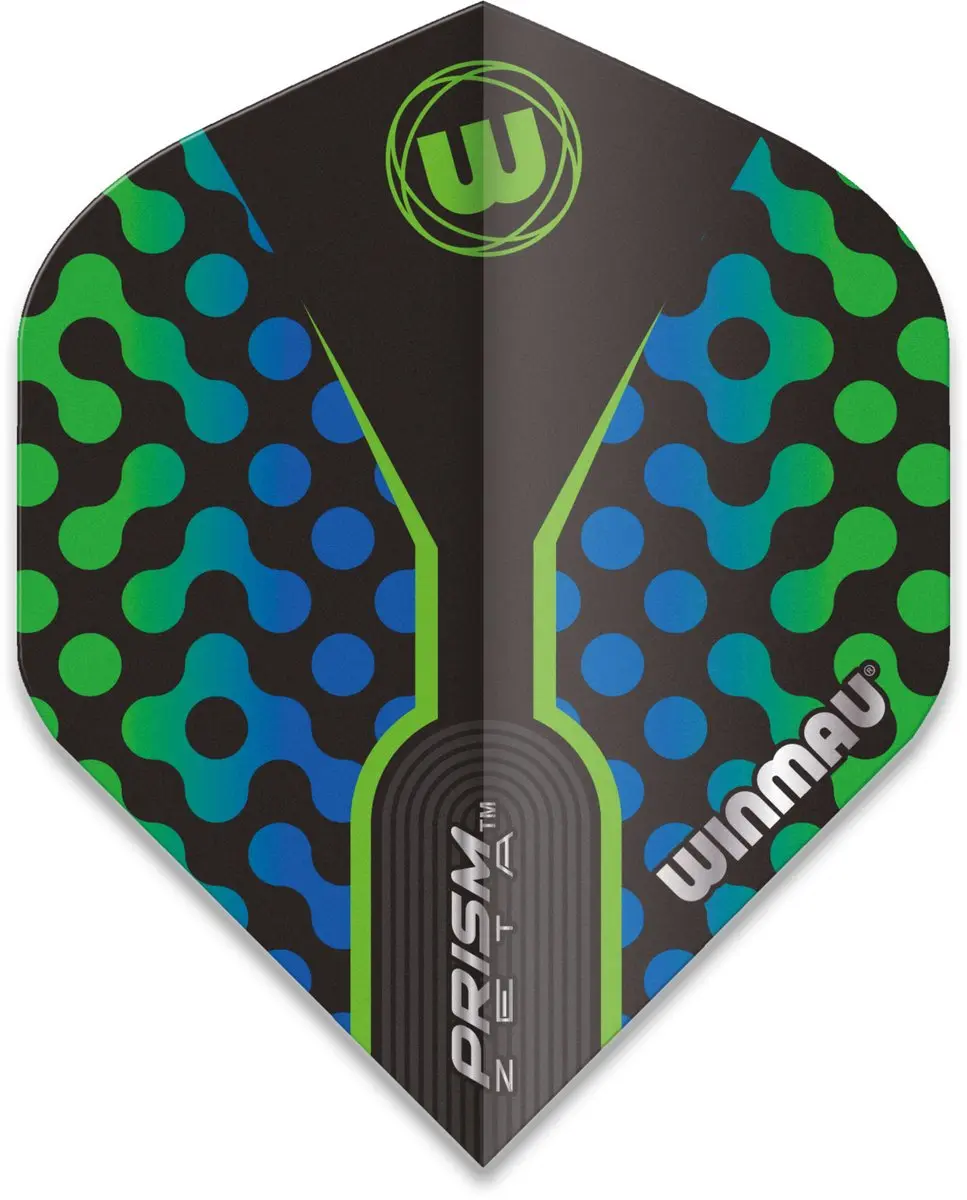 Winmau Prism Zeta Dart Flights - 3 Stuks - Zwart & Groen