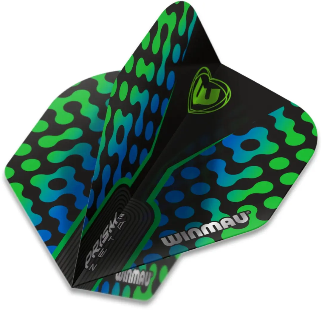 Winmau Prism Zeta Dart Flights - 3 Stuks - Zwart & Groen