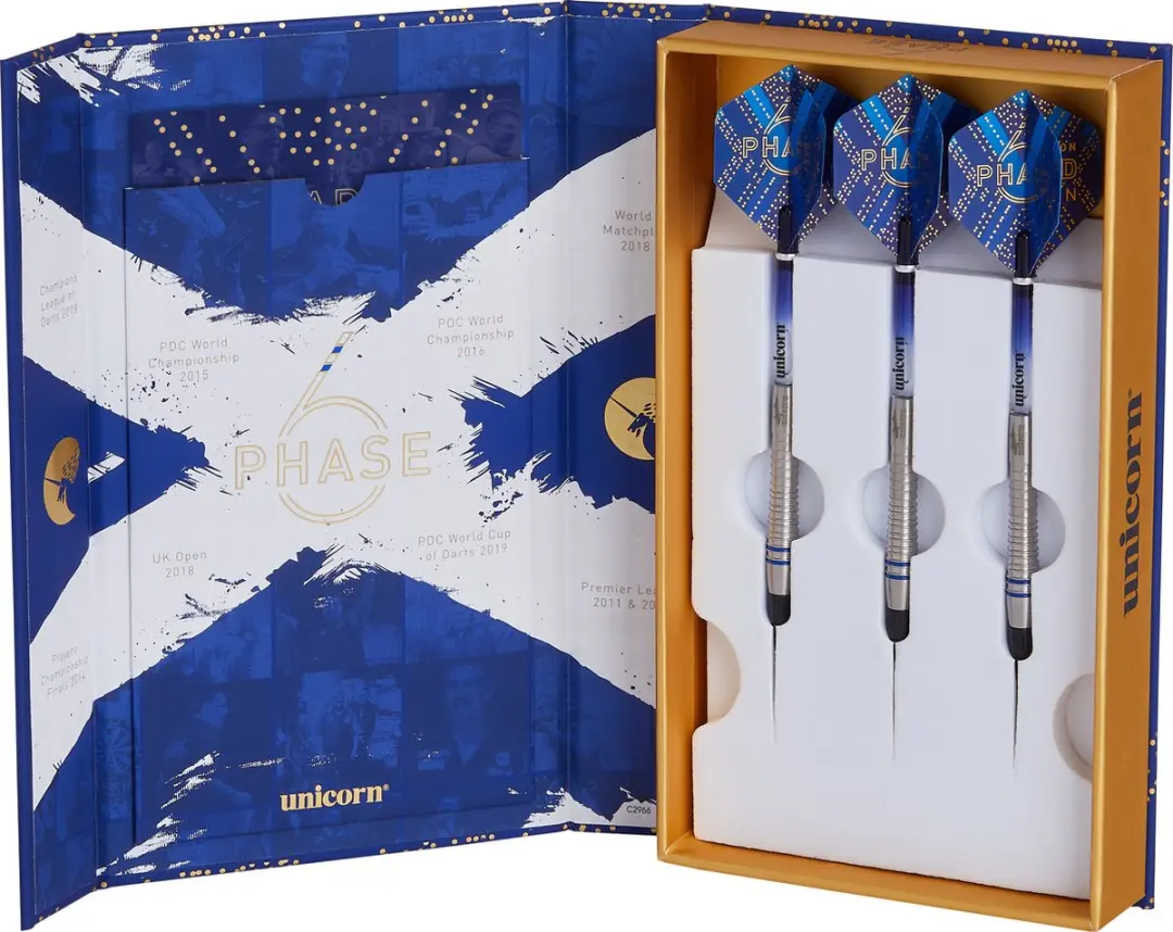 Unicorn Gary Anderson Phase 6 70% Soft Tip Darts - 3 Stuks