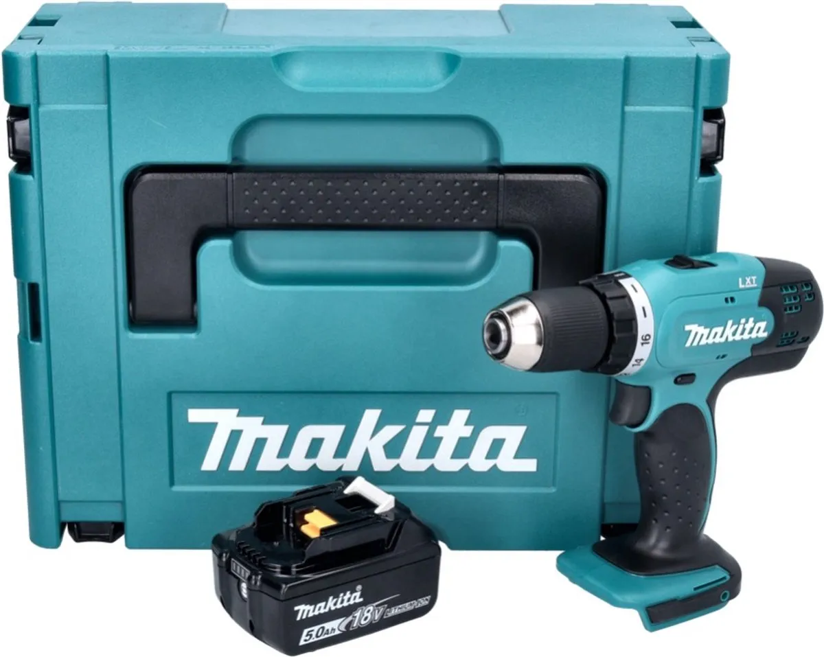 Makita DDF453T1J Accuboormachine 18V - 42Nm - 2 snelheden - 16 standen - afbeelding 4 van 5