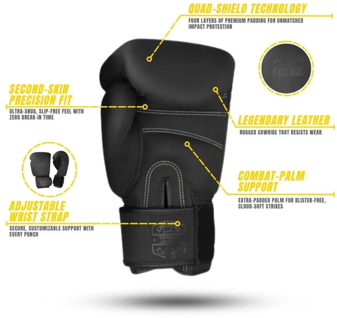 Legend IRONCLAD PRO Bokshandschoenen 14 oz - Zwart