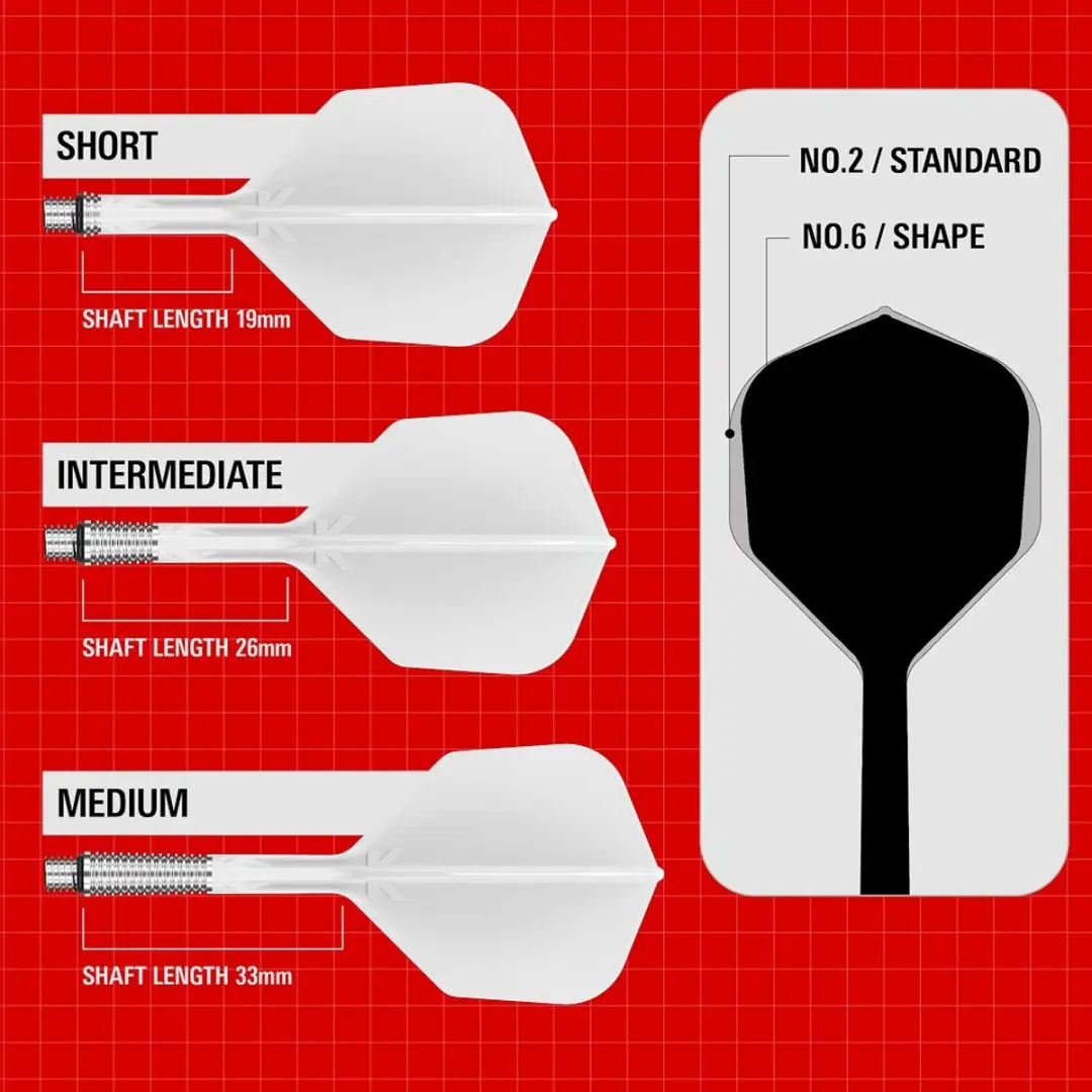 Target K-Shift White NO2 Dart Flights - 3 Stuks