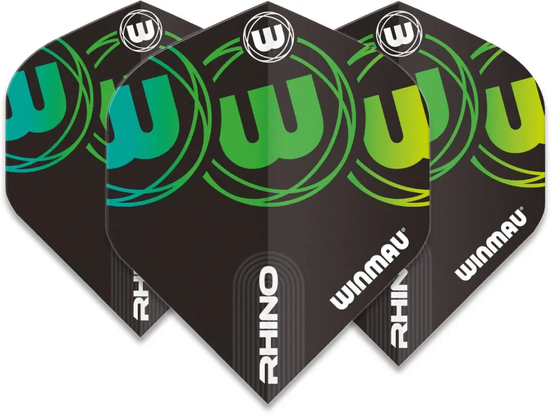 Winmau Rhino Extra Thick Logo Gradient Green V2 Dartvleugels
