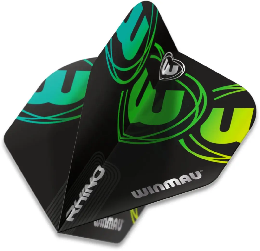 Winmau Rhino Extra Thick Logo Gradient Green V2 Dartvleugels - 3 Stuks