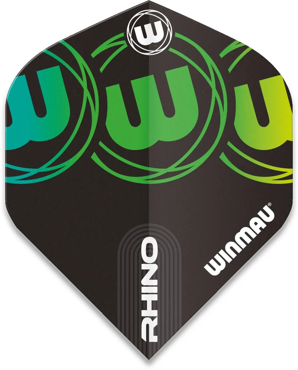 Winmau Rhino Extra Thick Logo Gradient Green V2 Dartvleugels - 3 Stuks