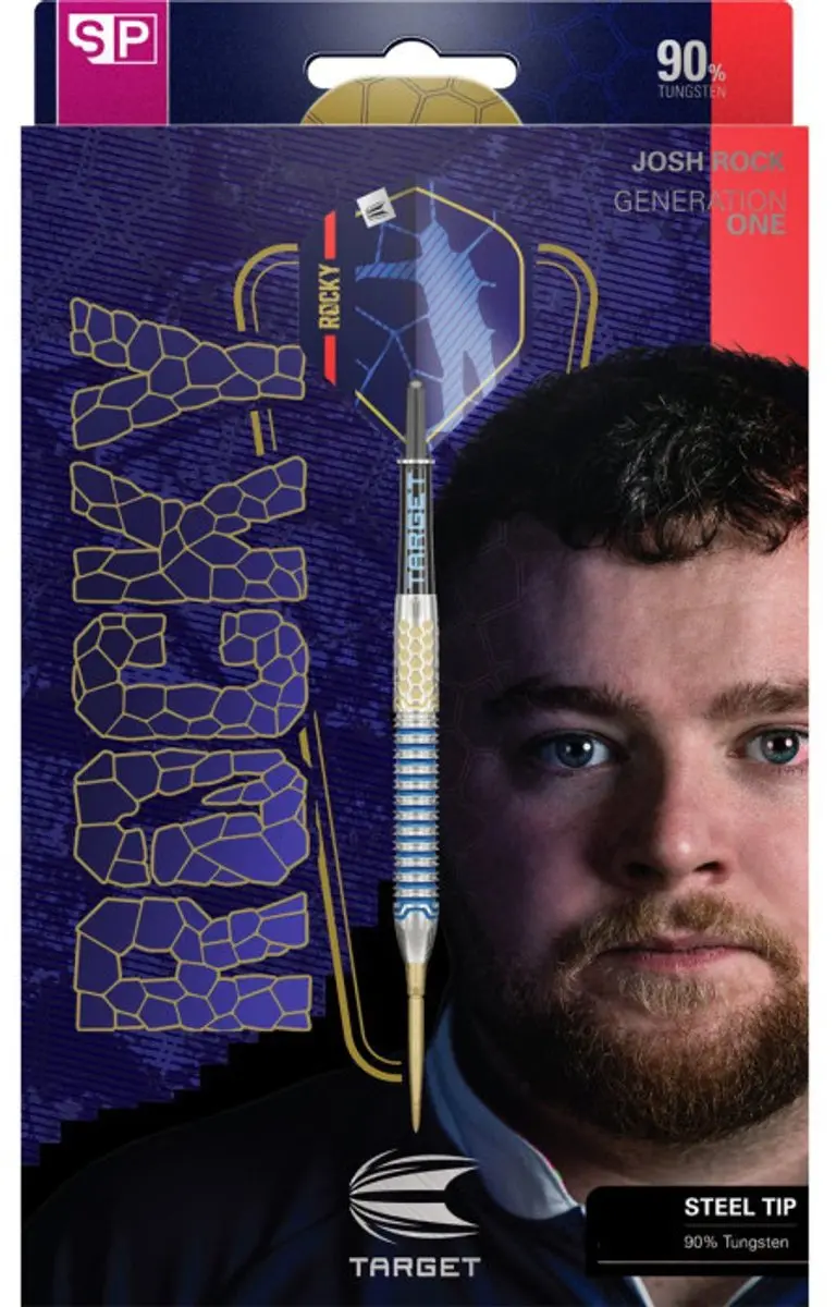 Target Josh Rock G1 Swiss Point Dartpijlen - 3 Stuks - Blauw/Goud