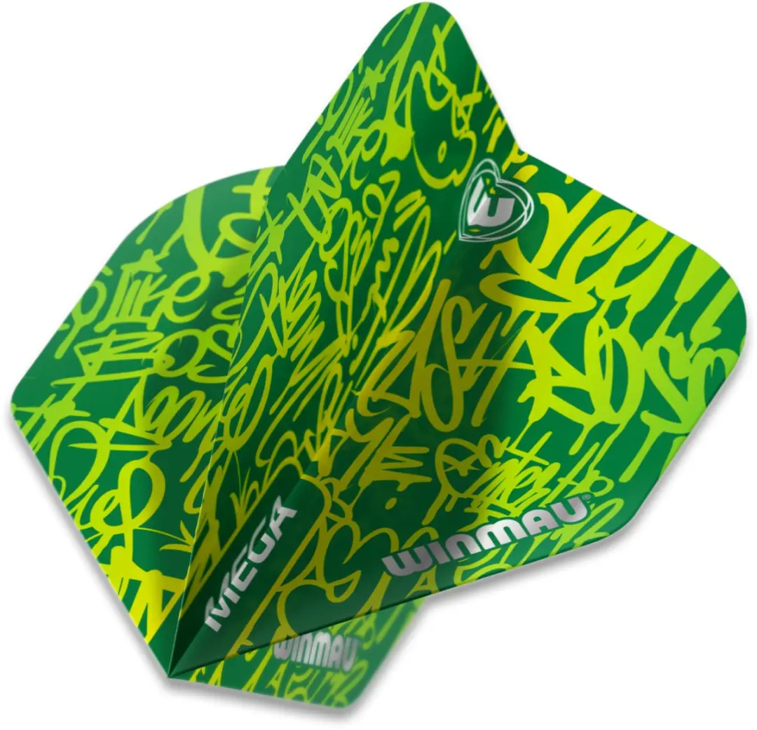 Winmau Mega Standard Graphic Dartvleugels - Groen - 3 Stuks