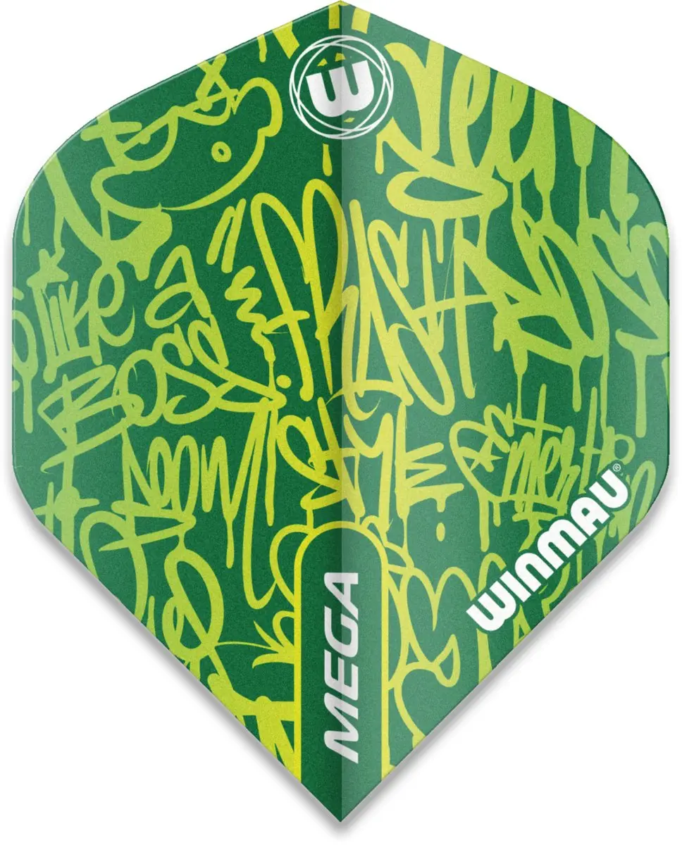 Winmau Mega Standard Graphic Dartvleugels - Groen - 3 Stuks