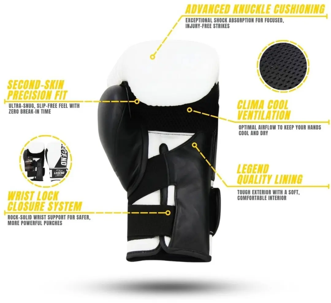 Legend Wrist Lock Bokshandschoenen 14 oz - Wit/Zwart