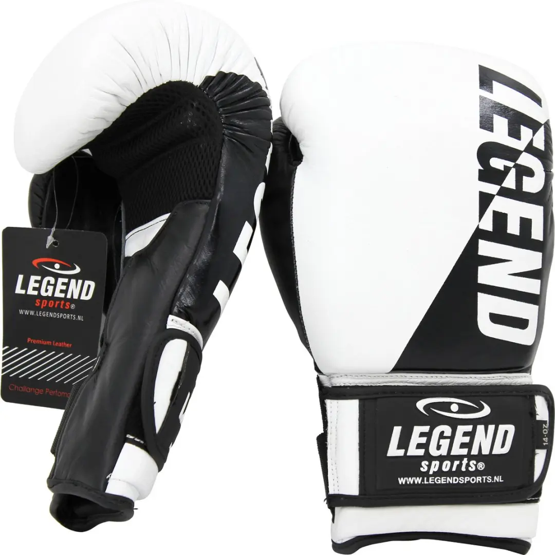 Legend Wrist Lock Bokshandschoenen 14 oz - Wit/Zwart - afbeelding 6 van 6