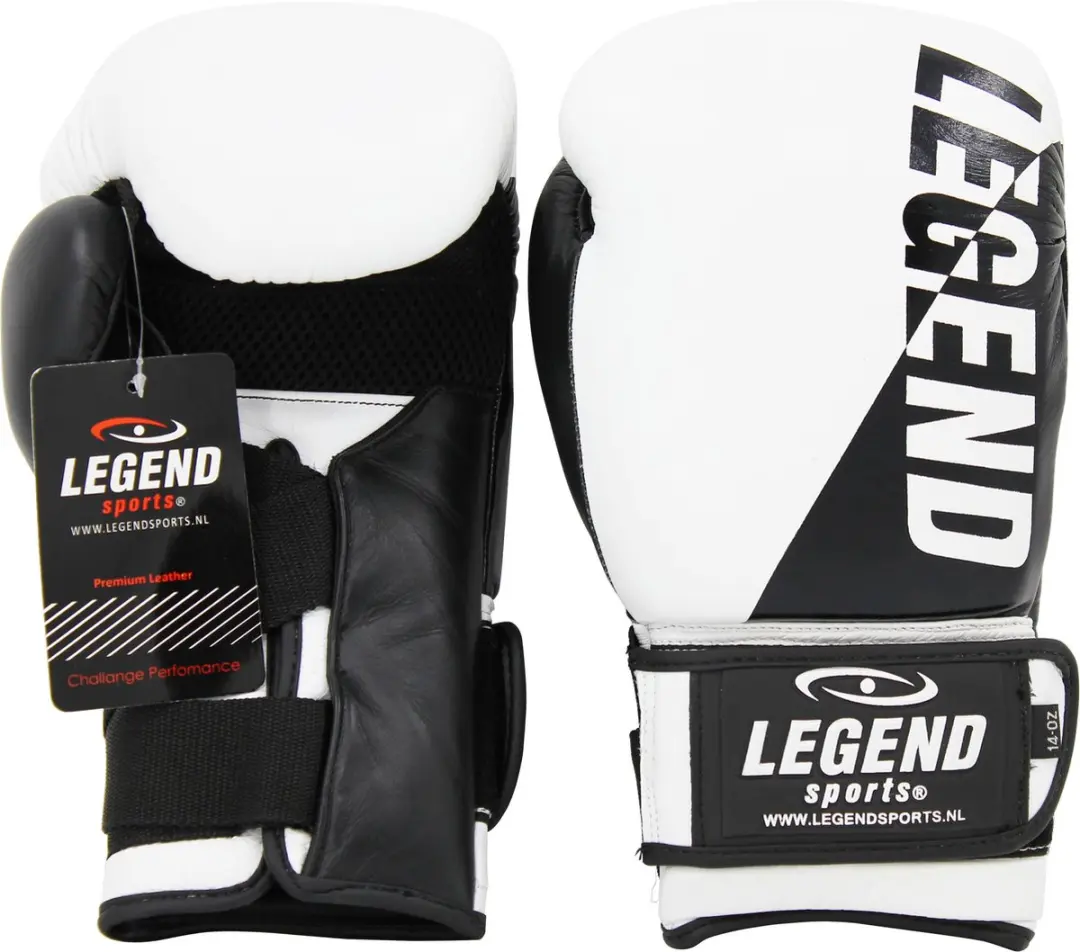 Legend Wrist Lock Bokshandschoenen 14 oz - Wit/Zwart
