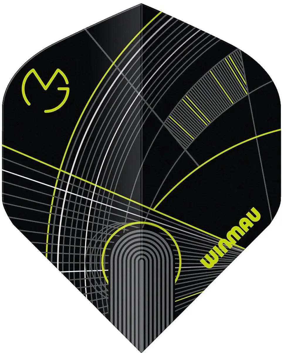 Winmau Michael van Gerwen Prism Delta Dart Flights - 3 Stuks - Zwart/Grijs/Groen