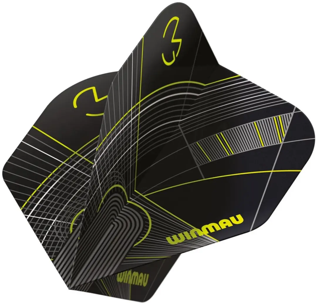Winmau Michael van Gerwen Prism Delta Dart Flights - 3 Stuks - Zwart/Grijs/Groen
