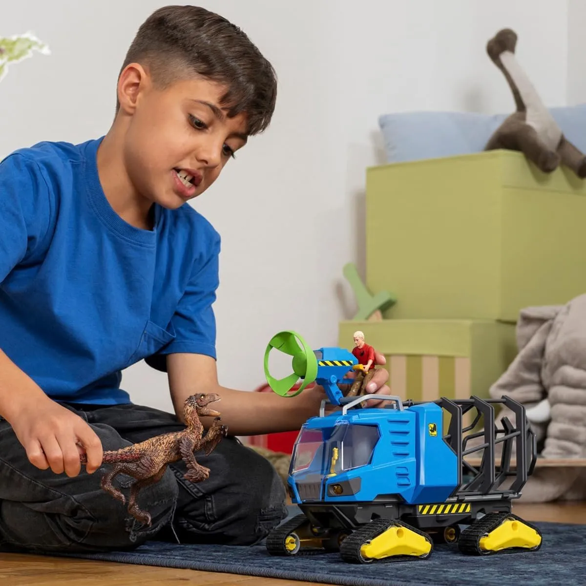 Schleich SLH42604 Dinosaurus Terreinvoertuig - 4+ - Geel/Blauw