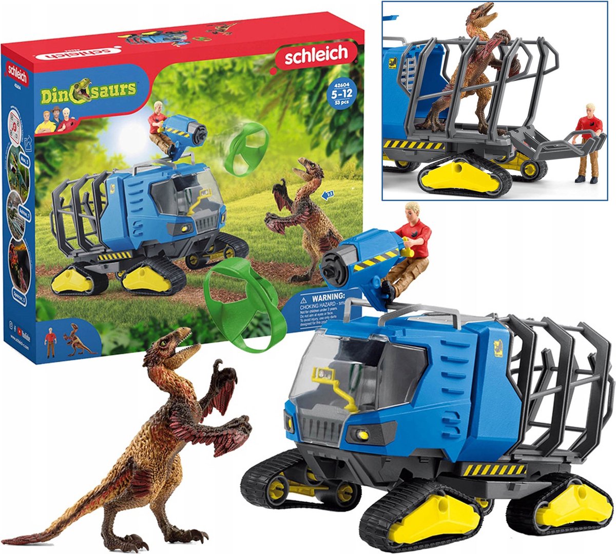 SLH42604 Schleich Dinosauriër - Terreinvoertuig voor Dinosaurus Expeditie, Figuren voor Kinderen 4+