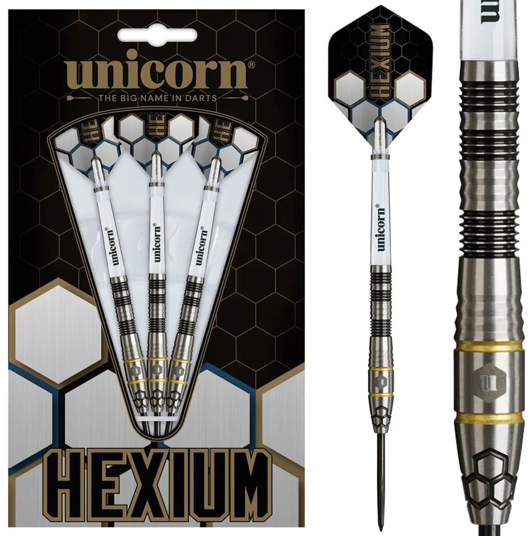 Unicorn Hexium 1 Black Gold 90% Dartpijlen