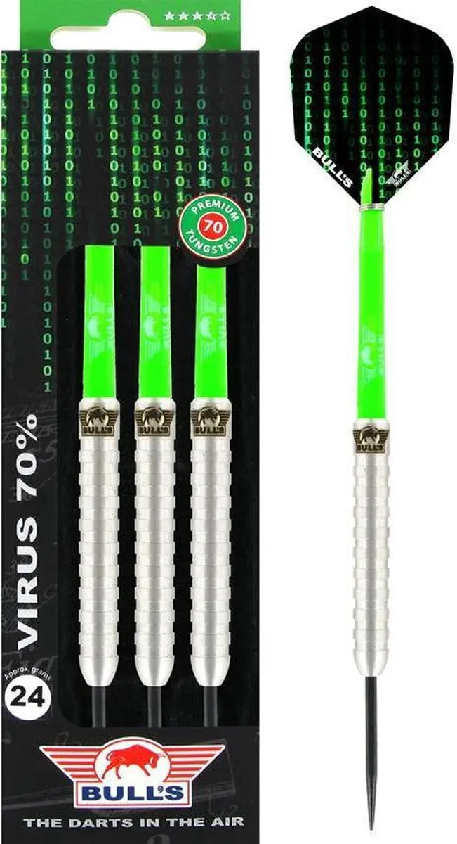 Bull's Virus 70% Dartpijlen 21g - Zilver - 3 Stuks